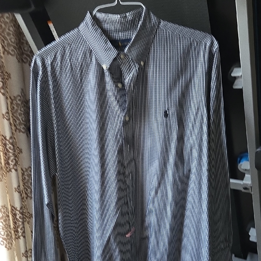 Ralph Lauren Men's Blue Checked Shirt XL Like New Only Dry Cleaned.